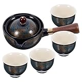 Abaodam Chinesisches Teeservice aus Keramik mit Blauem Design 1 Satz Teekanne mit Integriertem Sieb und Einfachem Ausgießer für Gongfu Tee zu Hause