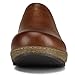 SHIBEVER Clogs for Women Mules Shoes Leather Slip On Clog Closed Toe Comfortable Mules Brown Size 8