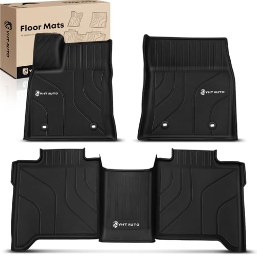 YHTAUTO Fit 2026 2025 2024 2023 2022 Toyota Tundra Floor Mats | Only Fit CrewMax | TPE All Weather Floor Liner 1st 2nd Row Car Mats