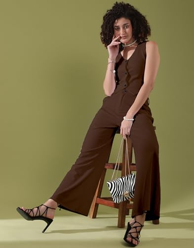 Image of SIRIL Women's Co-Ord Set Regular Fit Crop Top And Pant Set | Two Piece Co Ord Set | Formal Cord Set For Women