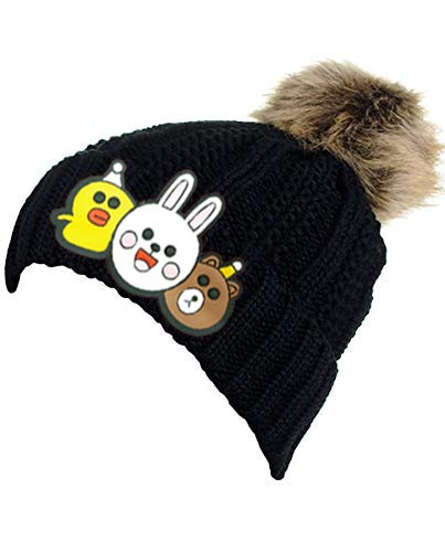 V3E Trends Kids Hats Infant Baby Beanie Winter Hat Single Pom Pom Crochet Warm Toddler Beanies Cap (Black, 2-6 Years Old) 1