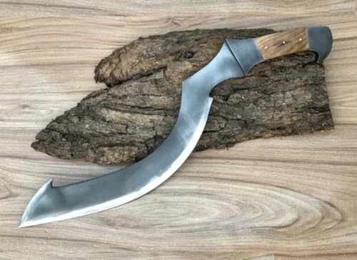 Full Tang Khopesh - Handmade Carbon Steel Combat Ehyptian Khopesh with Leather Sheath - Olive Wood Grip - by Empire Industry