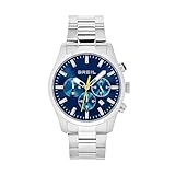 Breil, Collezione Avion, Orologio Uomo, Cronografo in Acciaio Lucido, Quadrante Sunray con Minuti Rossi, Indici Luminous, Bracciale Piega Maglia Singola, Chiusura Barra di Sicurezza, Cassa 42 mm