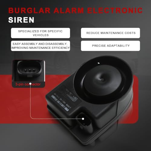 1K0951605A / 1K8951605A Anti-Theft Alarm Siren Horn – 12V 3-Pin Replacement - Image 4