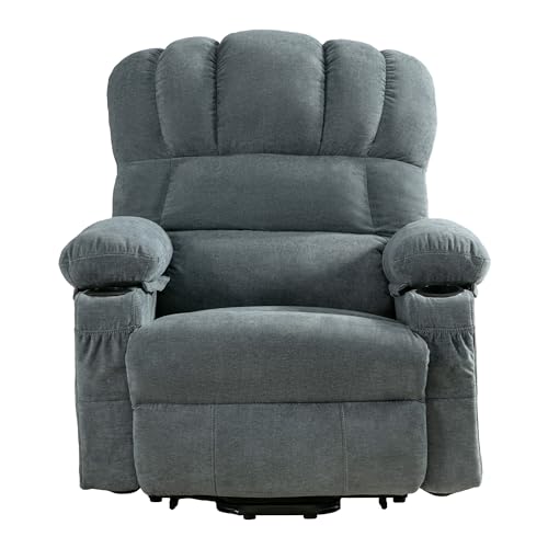 Favfurish Power Lift Recliner,with Heat Function 8 Point Vibration Massage Chair,USB Charge Port and Infinite Position W/ 2 Cup Holders & Side Pocket,for Living Room,Lounge,Blue
