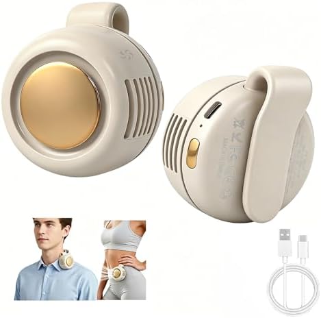 Portable Silent Mini Bladeless Fan Clip On, Rechargeable Waist Ne...