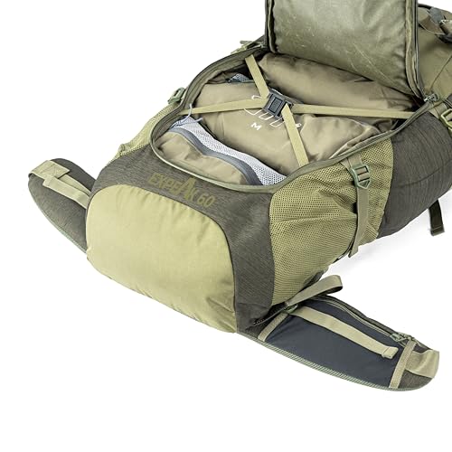 Image of TRIPOLE Expeak 60L Rucksack Bag for Men & Women | Front Opening, Laptop Compartment & Raincover | Trekking, Hiking & Backpacking