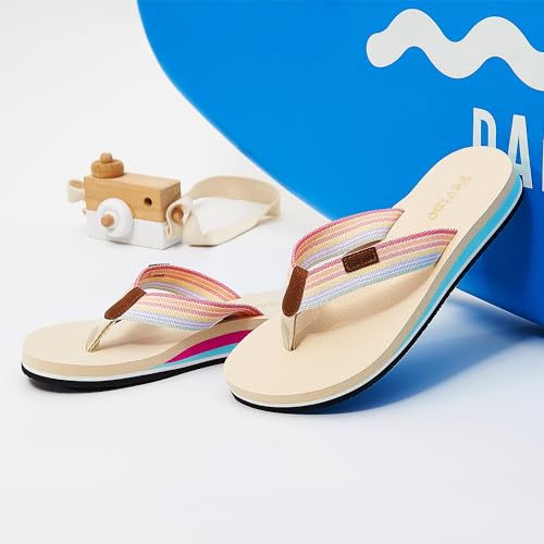 Image of Pevino Women's Orthotic Flip Flops,Casual Comfortable Yoga Mat Thong Sandal with Arch Support