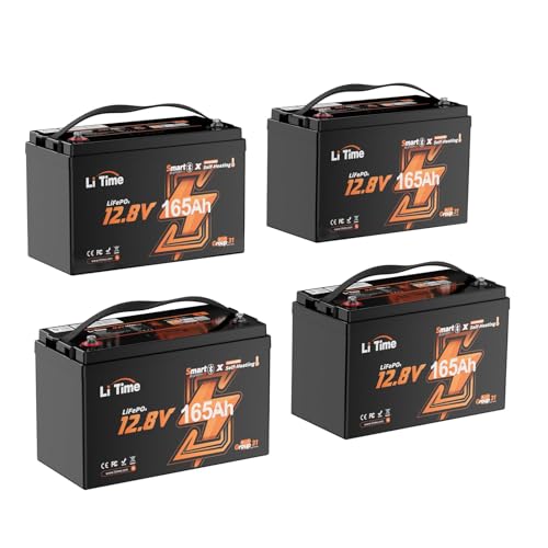 Image of Litime 12V 165Ah LiFePO4 Battery with Self-Heating for RV, Marine(4 Pack)