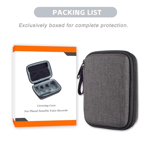 EVGRDCS Hard Case Compatible with PLAUD NotePin/NotePin S AI Voice Recorder,Scratch and Fall Resistant Integrated Storage, Comes with a mesh Accessories storage bag (Case Only)