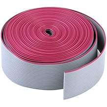 Antrader IDC 1.27mm Grey Color Flat Ribbon Cable for 2.54mm Connectors, 20P-16Ft/5M