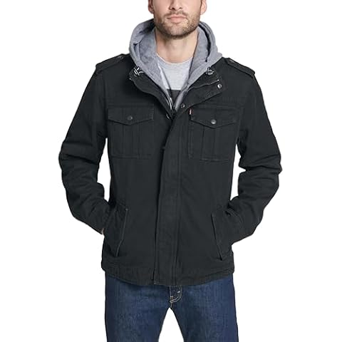 Levi's Men's Lightweight Cotton Jacket with Hood Cover