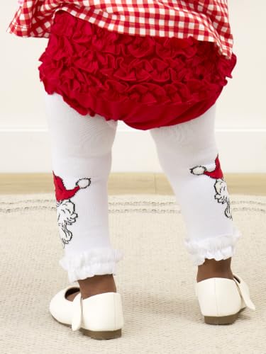 Image of RuffleButts Baby Girls Patterned Footless Ruffled Tights - Ruffle Tights | For Female Infants And Toddlers, Everyday Wear, Special Occasion Outfits, Layering Essential