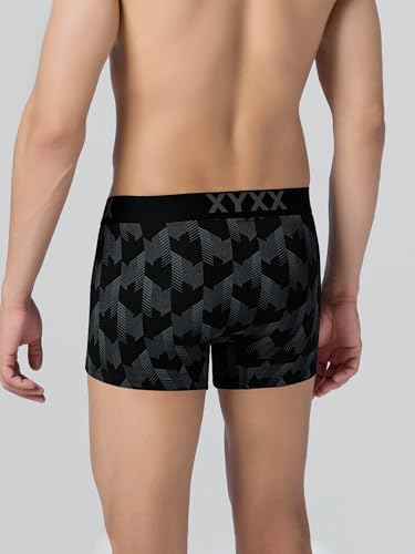 Image of XYXX Men's Cloudsoft Cotton Modal Geometric Print Trunks| Snug Fit, 4-Way Stretch & Anti-Roll No-Marks Waistband Underwear for Man