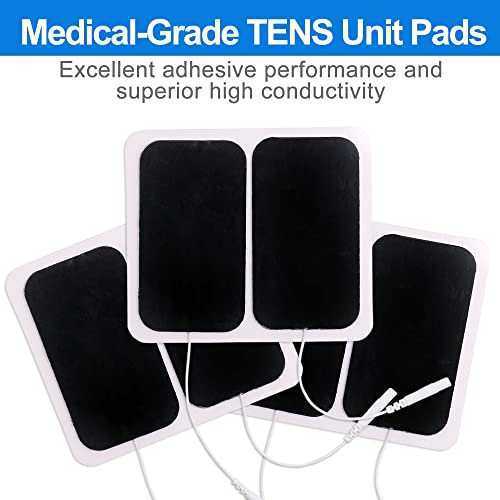 Lotfancy Tens Unit Replacement Pads, 40 Pcs 2" X 3.5" Tens Unit Pads, Large Rectangular Electrodes Pads For Electrotherapy Ems Massager #TOP5