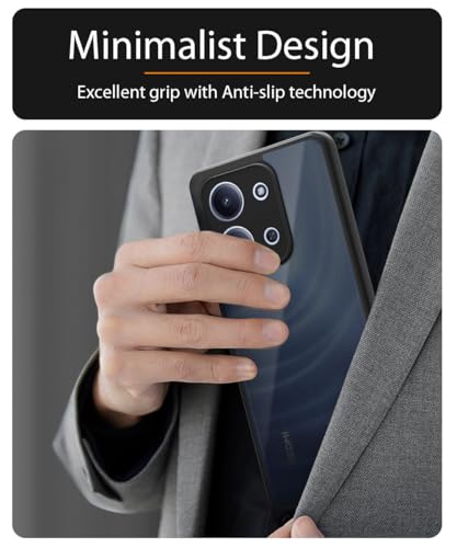Image of WOW IMAGINE Translucent Hybrid Back Case Cover for Mi Redmi 15C 5G | Poco C85 5G 2025 Smoked Matte Back | Shock Proof 360 Degree Protection | Protective Hard Case - Matte Black