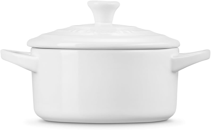 Amazon.com: Le Creuset Stoneware Mini Round Cocotte, 14 oz., White