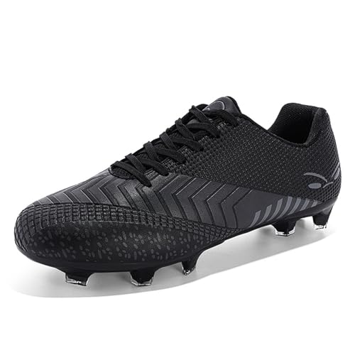 Men's Fashion Low Top Cleats Spike Soccer Football Shoes Non-Slip Outdoor Firmly Ground Turf Sports FG Athletic Baseball Lacrosse Rugby Combat Boots (Black,11)