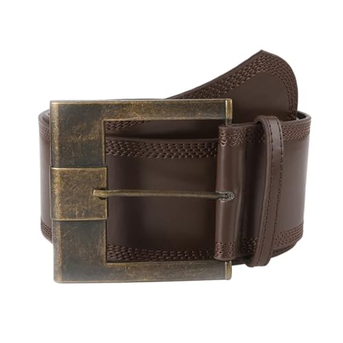 Decorative Belt Vintage Brown Metal Buckle Women Belts Accessories Waistband Wide Belt Sashes Leather for Country Concert Outfit3