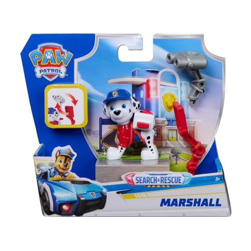 PAW Patrol Boneco Marshall Search & Rescue, com Mochila e Duas Ferramentas Intercambiáveis, para Crianças acima de 3 Anos