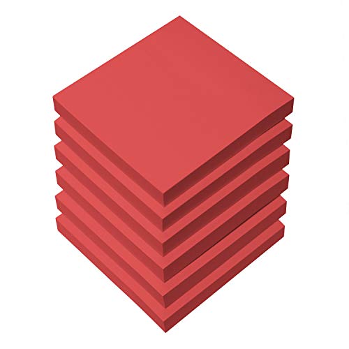 Lot de 6 blocs de notes adhésives rouges 7,6 x 7,6 cm - 100 feuilles par bloc - Pour étudier, travailler, la vie quotidienne