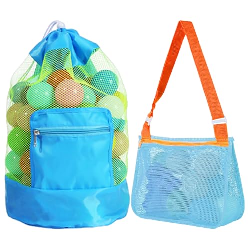 Bolsa De Malla Cuadrada Grande Para Hombro, Bolsa De Juguetes Para Arena, Red