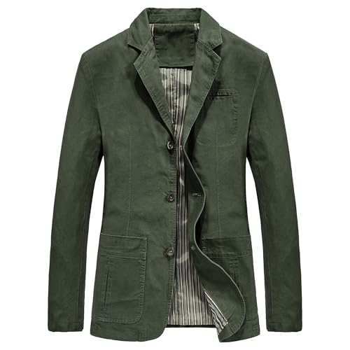 Men's Vintage Lapel Denim Blazer Suit Jacket Casual Business Slim Sport Coats Distressed Jean Lightweight Jackets