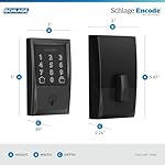 Schlage Encode Smart WiFi Deadbolt Lock for Front Door - Keyless Entry with App or Touchscreen - Works with Alexa, Apple HomeKit, Hey Google, & Airbnb - Create Codes for Guests - Matte Black - Image 3