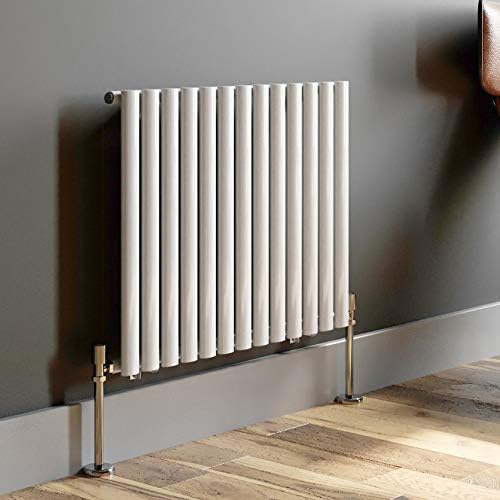 DuraTherm White Designer Radiator Horizontal Oval Column Single Panel Rad 600x420mm