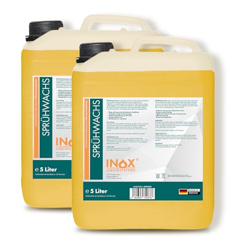 INOX® Sprühwachs 2x5L – Hochwertiges Autowachs mit Abperleffekt | Auto Wax zur Lackversiegelung mit Glanzschutz | Für einfache Sprühversiegelung & Pflege
