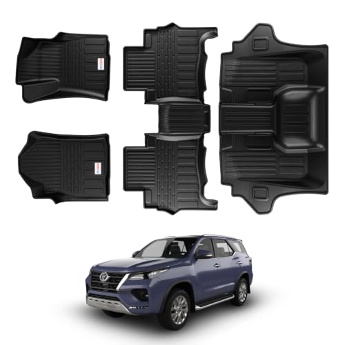 Image of TPE Car Floor Mat for Fortuner Neo (2025 Onwards, Automatic) Custom Fit, Heavy Duty & Anti Slip 3D Foot Mat | Waterproof & Dustproof & All Weather Protection | Easy Clean Car Floor Mat