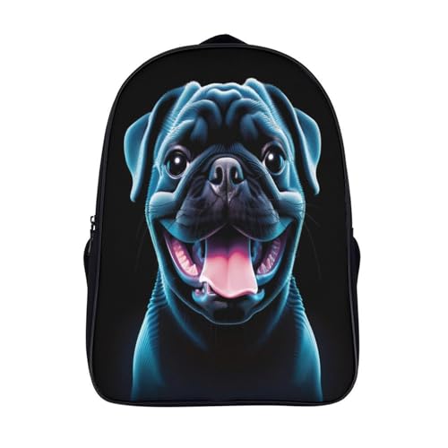 Mochila de pug 3D para excursiones infantiles y días de lluvia en preescolar