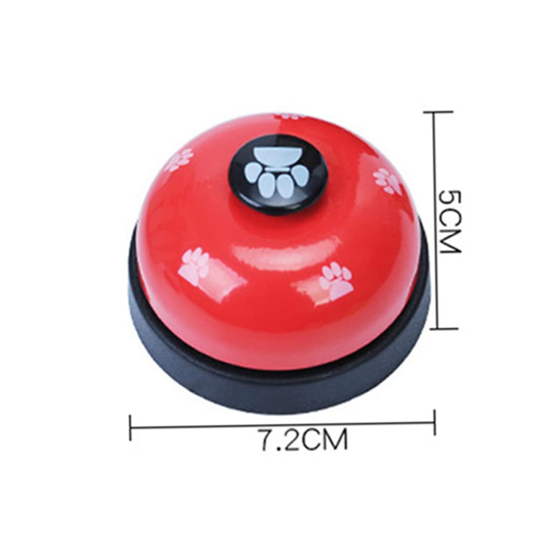 Campanello per Addestramento Cani e Gatti con Base in Gomma Antiscivolo - Anello Trasparente per Porta Animali Domestici Rosso