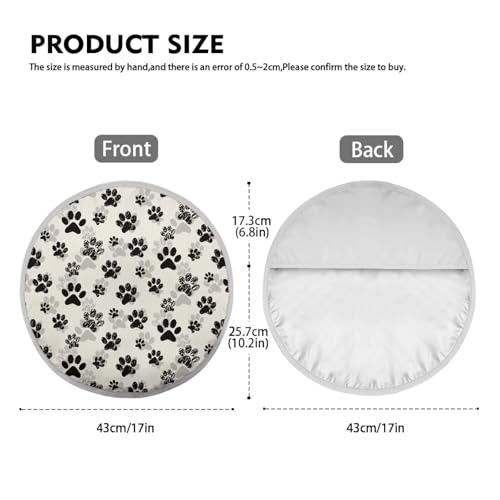 Image of Dog Paw Print Car Steering Wheel Sun Shade Cover Easy Installation Anti Heat Automotive Steering Wheel Heat Shield Cover Removable Automotive Accessories for Car Truck SUV