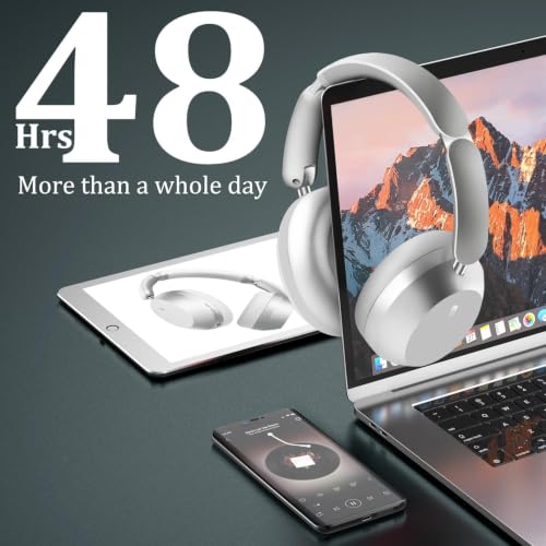 Image of Wentronic Y04 Wireless Over-Ear Headphones, Active Noise Cancelling, Sliver