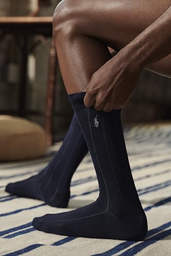 Polo Ralph Lauren Men's Assorted Pattern Dress Crew Socks-4 Pair Pack-Soft and Lightweight Cotton Comfort4