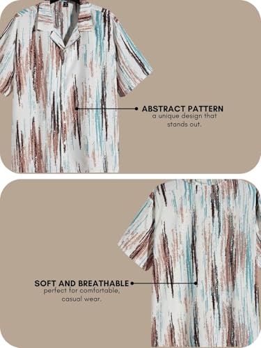 Image of Leriya Fashion Men's Rayon Regular Fit Shirt Casual Stylish | Short Sleeve | Printed Shirts| Summer Button Down