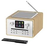 Internet Radio CD Player and DAB+ | Bluetooth, Spotify Connect, Podcasts | FM Radio, Dual Alarm, 90 Presets | Custom EQ Settings | Full Colour LED Display & Remote Control | MAJORITY Homerton (Oak)