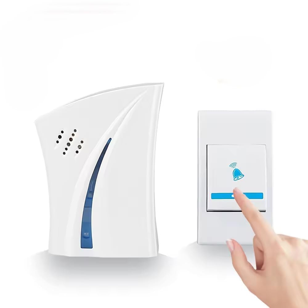 Wireless Doorbell - Long Range Over 100 Ft, 32 Rings Bell, Battery Powered Door Bell Chime with LED Flash Wireless Calling Bell for Home, Office, Shop