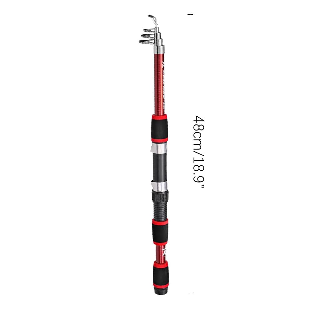 Sarini Caña de pescar telescópica de fibra de carbono, portátil, ultraligera y superdura para viajes y surf.