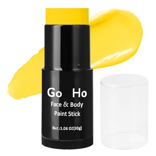 Go Ho Cream Yellow Blendable Stick(1.06 OZ) Yellow Face Body Paint Stick - Oil Professional Face Paint for Halloween SFX Makeup