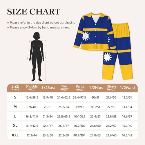 Pyjama drapeau de Nauru ensemble homewear manches longues pour le week-end - 6