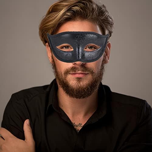 IETANG On Stick Couple's Gorgeous Venetian Masquerade Masks Party Costumes Accessory (on Stick-black) - 5