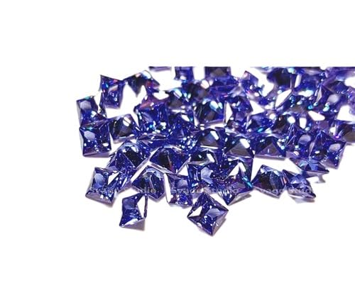 Pierre tanzanite lâche synthétique carrée 1-7 mm pour remplacer un zircon perdu