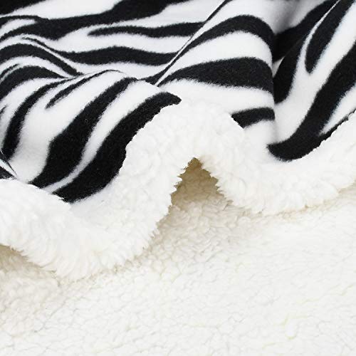 Catalonia 1CTBF300ZEBRA Zebra Sherpa Fleece Throw Blanket, Super Soft Mink Plush Couch Blanket, Tv Bed Fuzzy Blanket thumb #3