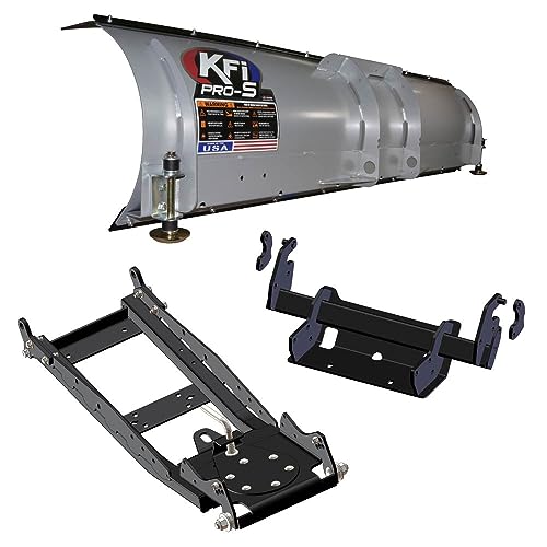 KFI UTV 72 Snow Plow Kit Steel Blade Compatible with Polaris Ranger 1000 Glacier Mount System (106345)