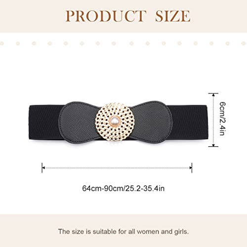 Asooll Wide Elastic Waist Belts Vintage Cinch Belt Pearl Stretchy Waistband Party Prom Clothing Dress Waist Belts for Women2