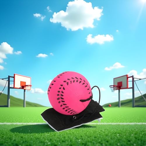 Opemg Baseball-Handgelenk-Rückkehrball, Gummi-Sportball mit Gurt und Schnur, Hüpfbälle auf elastischer Schnur, Spielzeug für Teenager und Erwachsene, Handgelenkübungen, Spielen (4,8 cm)