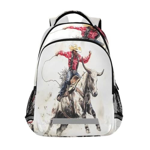 ALAZA Rodeo School Backpack for Girls & Boys, Kids Laptop Bookbag with Reflective Strip 17in