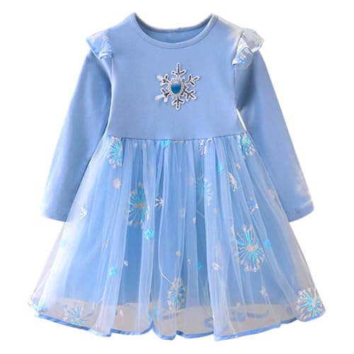Image of Toddler Little Girls Casual Dresses Short Sleeve Crew Neck Graphic Cartoon Dress for 2-8 Years